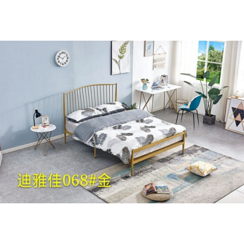 勝芳鐵床批發歐式鐵藝床童床復古旅館雙人床鐵架床酒店公寓床臥室鐵架床公主床金屬床宜家迪雅佳家具