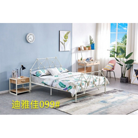 勝芳鐵床批發歐式鐵藝床童床復古旅館雙人床鐵架床酒店公寓床臥室鐵架床公主床金屬床宜家迪雅佳家具