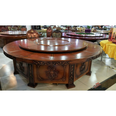 勝芳餐桌椅 轉盤桌 實木旋轉大餐臺 桌面 桌架  實木餐桌椅 實木餐臺椅 中式餐桌椅 實木餐桌椅組合批發 木質家具 餐廳家具中式家具  長松家具