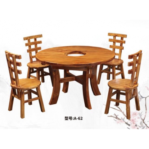 勝芳原生態火燒木家具批發 主題酒店桌椅 實木餐桌餐椅批發 桌面 戶外實木餐桌椅 原生態酒店家具 酒店家具和合家具