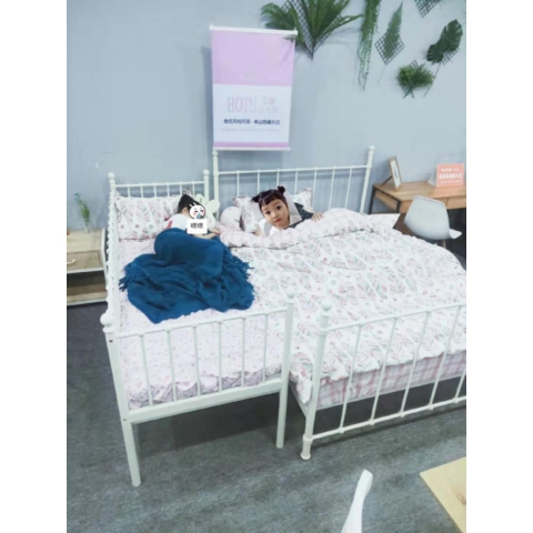 勝芳鐵床批發 歐式鐵藝床 童床 復古旅館雙人床 鐵架床 酒店公寓床 臥室 鐵架床公主床 金屬床 迪雅佳家具
