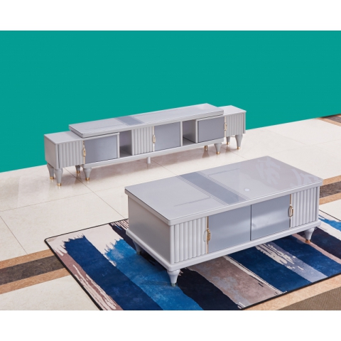 勝芳電視柜批發 板式電視柜 時尚茶幾組合 歐式電視柜 簡約電視柜 客廳家具 歐式家具 北歐 玻璃面電視柜 理石 華龍家具