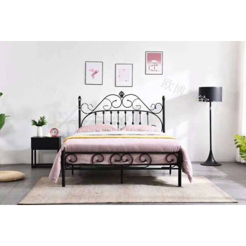 勝芳床鋪批發歐式床 鐵床 鐵藝床 雙人床 雙人床 折疊雙人床 鐵藝雙人床 雙人板床 金屬床 臥室家具 歐博瑞家具