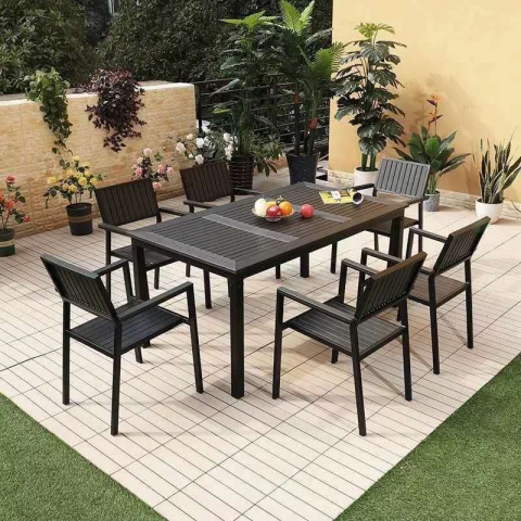 勝芳桌椅批發 塑木戶外桌椅 桌椅組合 木條桌椅 長桌長凳 戶外圓桌 戶外椅子 扶手椅 戶外家具 博涵家具