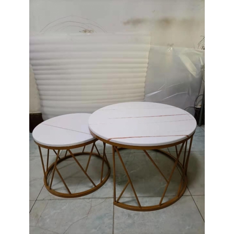 勝芳茶幾批發 不銹鋼 鐵藝 巖板 板式  茶幾 簡約現代北歐 茶桌 家用 小戶型 客廳 圓形桌子 高低組合 創意小茶臺  鑫尚億家具