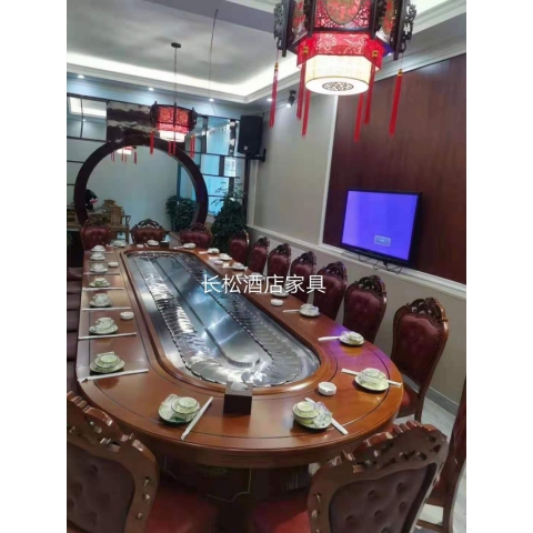 勝芳餐桌椅 轉盤桌 實木旋轉大餐臺 桌面 桌架  實木餐桌椅 實木餐臺椅 中式餐桌椅 實木餐桌椅組合批發 木質家具 餐廳家具中式家具  長松家具