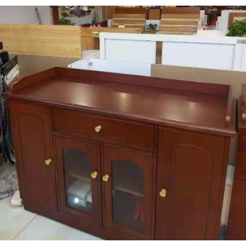 勝芳酒水柜批發 實木餐邊柜 簡易茶水櫥柜 酒水柜 帶抽屜儲物柜 雙全實木家具