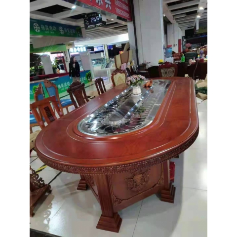 勝芳餐桌椅 轉盤桌 實木旋轉大餐臺 桌面 桌架  實木餐桌椅 實木餐臺椅 中式餐桌椅 實木餐桌椅組合批發 木質家具 餐廳家具中式家具  長松家具