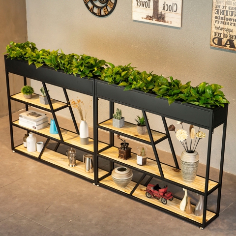 勝芳多層架批發(fā) 北歐鐵藝隔斷置物架 辦公室創(chuàng)意花架 簡(jiǎn)約屏風(fēng)綠植圍欄擺放書(shū)架 落地置物架 餐廳花架   鑫富成家具