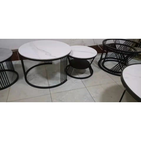 勝芳茶幾批發 不銹鋼  鐵藝  巖板 板式  茶幾 簡約現代北歐 茶桌 家用 小戶型 客廳 圓形桌子 高低組合 創意小茶臺  鑫尚億家具