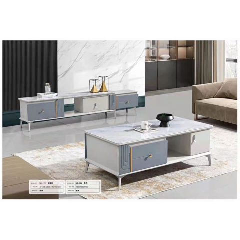 勝芳茶幾電視柜批發 板式茶幾電視柜 時尚茶幾組合 歐式 簡約 客廳家具 歐式家具 北歐 巖板茶幾 全烤漆 新雨林家具