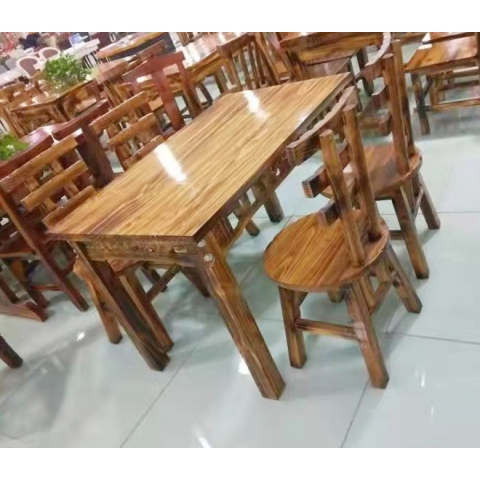 勝芳原生態火燒木家具批發 主題酒店桌椅 實木餐桌餐椅批發 桌面 戶外實木餐桌椅 原生態酒店家具 酒店家具 和合家具