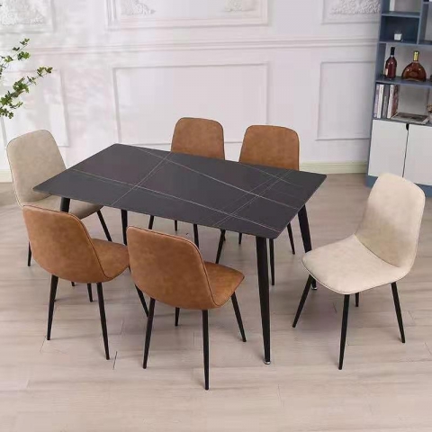 勝芳家具批發 餐桌 巖板餐桌 巖板餐臺 簡約餐桌 巖板餐桌椅 小戶型巖板餐桌 餐桌椅組合 餐廳家具 飛鴻家具