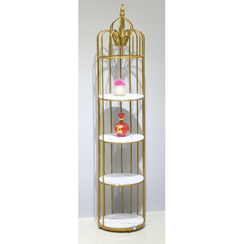 勝芳北歐鐵藝置物架 鳥籠置物架 客廳陽臺落地多層花架 服裝店包包架 金色展示架  正尚家具批發