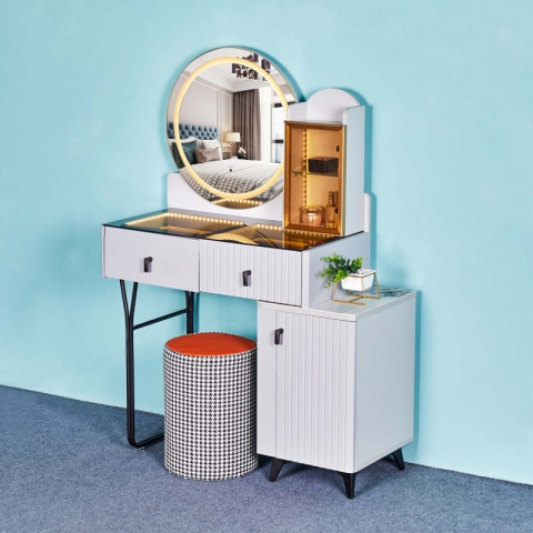 勝芳梳妝臺批發(fā) 現(xiàn)代簡約型 網(wǎng)紅小型化妝桌 輕奢 梳妝臺 梳妝桌 化妝柜 梳妝臺 化妝臺 化妝桌 典侖家具