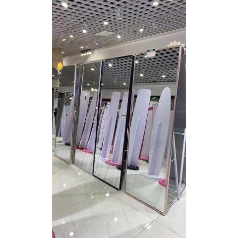 勝芳家具批發 鋁合金穿衣鏡 全身鏡 試衣鏡 落地鏡 服裝店鏡子 臥室長鏡子 全身鏡 簡約 立體 移動 驕陽家具