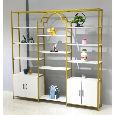 勝芳北歐鐵藝置物架 鳥籠置物架 客廳陽臺落地多層花架 服裝店包包架 金色展示架  正尚家具批發