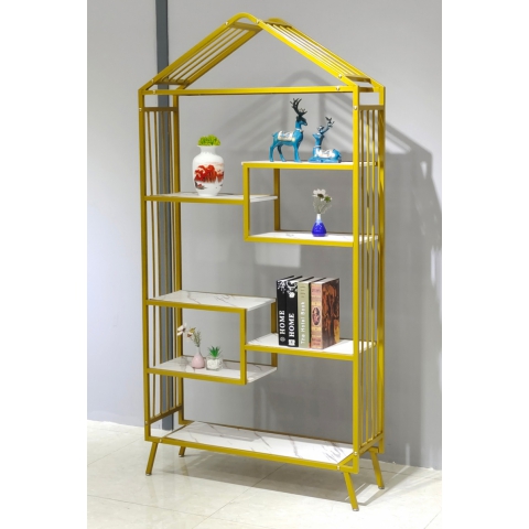 勝芳北歐鐵藝置物架 鳥籠置物架 客廳陽臺落地多層花架 服裝店包包架 金色展示架  正尚家具批發