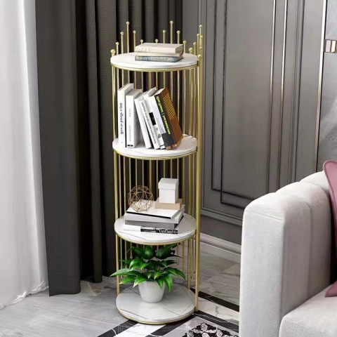 勝芳北歐鐵藝置物架 鳥籠置物架 客廳陽臺落地多層花架 服裝店包包架 金色展示架  正尚家具批發