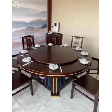 勝芳餐桌椅 轉盤桌 實木旋轉大餐臺 大圓桌 酒店圓桌 飯店圓桌 實木餐桌椅 實木餐臺椅 中式餐桌椅 實木餐桌椅組合批發 木質家具 餐廳家具中式家具  長松家具