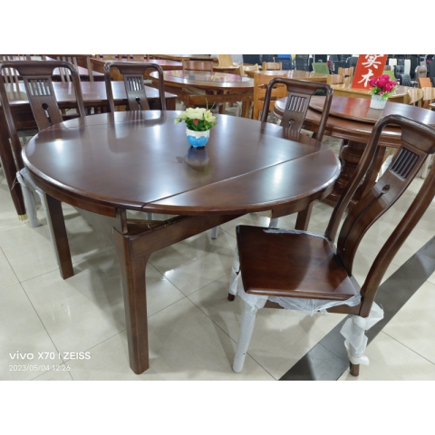 勝芳餐桌批發實木餐桌客廳家用工作休閑區 勝芳原生態時木家具批發實木木餐桌 主題酒店桌椅 實木餐桌轉盤圓形轉臺餐桌批發  泓涵家具