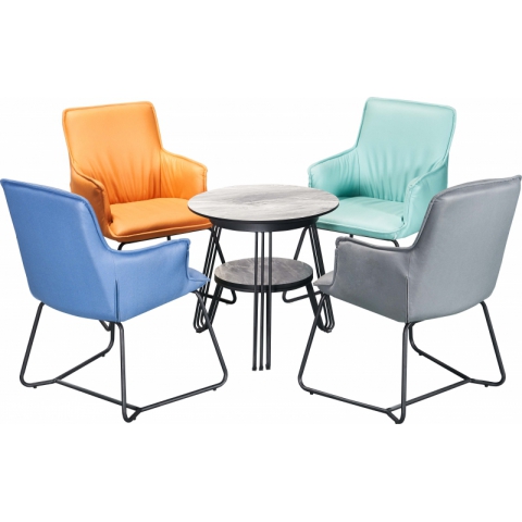 勝芳休閑輕奢桌椅批發 卡座 咖啡桌椅 網紅桌椅 酒店家具 軟包椅 接待桌椅 鈦金桌椅 北歐鈦金桌椅 岳明達家具