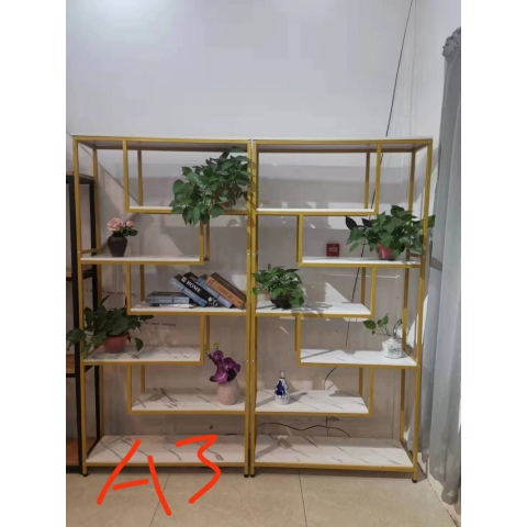 勝芳北歐鐵藝置物架 鳥籠置物架 客廳陽臺落地多層花架 服裝店包包架 金色展示架  正尚家具批發