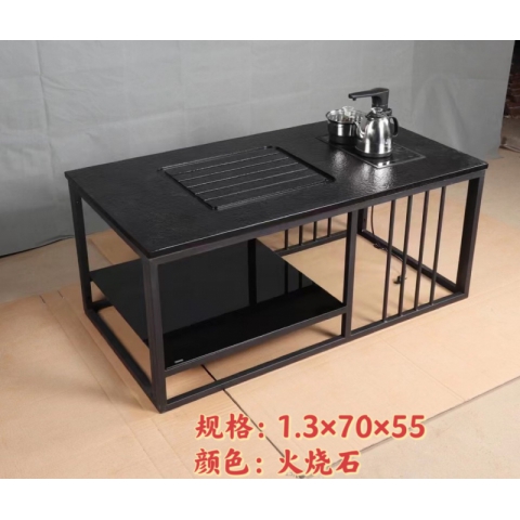 勝芳巖板茶臺批發巖板茶臺火燒石茶臺一體茶臺巖功夫茶桌 泡茶桌飲茶桌品茶桌巖板茶幾辦公茶幾家用茶幾鐵藝茶幾  宜美家具