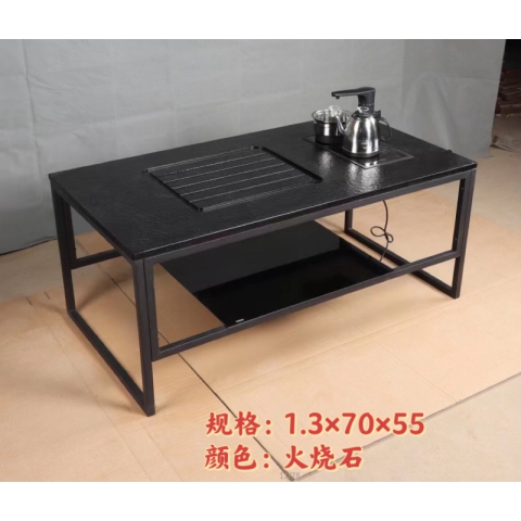 勝芳巖板茶臺批發巖板茶臺火燒石茶臺一體茶臺巖功夫茶桌 泡茶桌飲茶桌品茶桌巖板茶幾辦公茶幾家用茶幾鐵藝茶幾  宜美家具