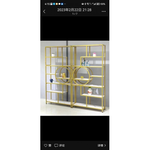 勝芳北歐鐵藝置物架 鳥籠置物架 客廳陽臺落地多層花架 服裝店包包架 金色展示架  正尚家具批發