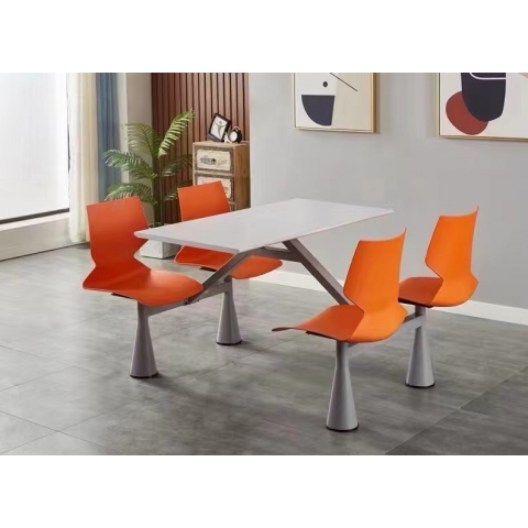 勝芳連體餐桌椅批發  食堂餐桌 食堂連體桌椅 快餐桌椅 四腿連體桌 四連體 學生餐桌椅 萬眾家具