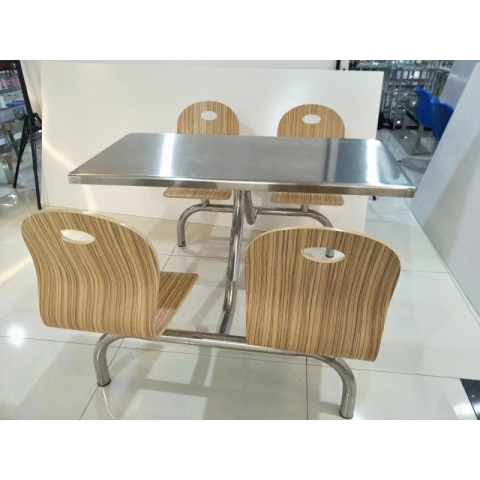 勝芳連體餐桌椅批發  不銹鋼餐桌 連體餐桌椅 食堂餐桌 食堂連體桌椅 快餐桌椅 四腿連體桌 四連體 學生餐桌椅 萬眾家具