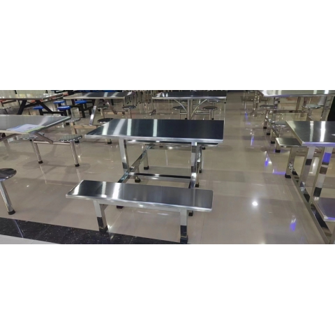 勝芳連體餐桌椅批發  不銹鋼餐桌 連體餐桌椅 食堂餐桌 食堂連體桌椅 快餐桌椅 四腿連體桌 四連體 學生餐桌椅 萬眾家具