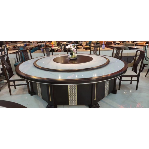 勝芳餐桌椅 酒店桌 圓桌 轉盤桌 實木旋轉大餐臺 桌面 桌架 實木餐桌椅 實木餐臺椅 中式餐桌椅 實木餐桌椅組合批發 木質家具 餐廳家具中式家具 雙全實木家具