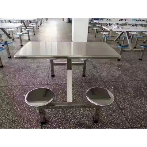 勝芳連體餐桌椅批發  不銹鋼連體桌椅 食堂餐桌 食堂連體桌椅 快餐桌椅 四腿連體桌 四連體 學生餐桌椅 萬眾家具