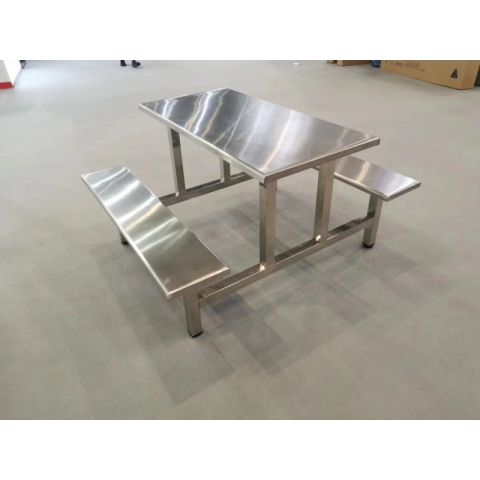 勝芳連體餐桌椅批發  不銹鋼連體桌椅 食堂餐桌 食堂連體桌椅 快餐桌椅 四腿連體桌 四連體 學生餐桌椅 萬眾家具