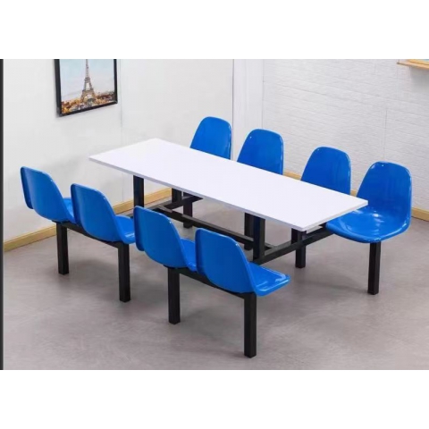 勝芳連體餐桌椅批發  不銹鋼餐桌 八連體餐桌椅 食堂餐桌 食堂連體桌椅 快餐桌椅 四腿連體桌 四連體 學生餐桌椅 萬眾家具