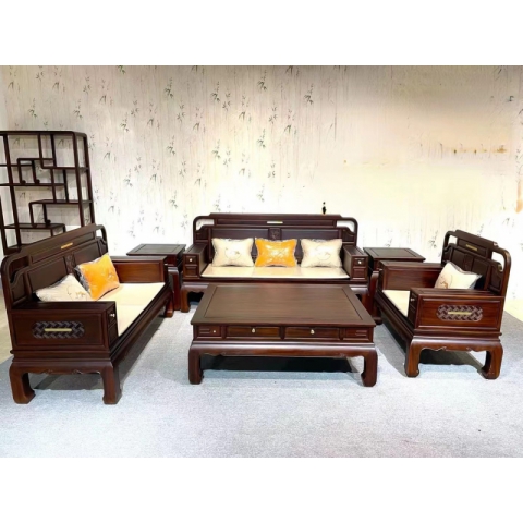 香河實木沙發 紅木家具 南美酸枝木沙發 實木茶幾 南美酸枝木茶幾 廣東生產香河倉庫現貨直發 香河潤澤家具