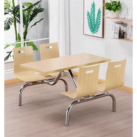 勝芳連體餐桌椅批發  食堂餐桌 食堂連體桌椅 快餐桌椅 四腿連體桌 四連體 學生餐桌椅 萬眾家具