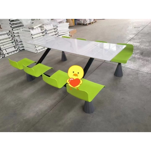 勝芳連體餐桌椅批發  食堂餐桌 食堂連體桌椅 快餐桌椅 四腿連體桌 四連體 學生餐桌椅 萬眾家具