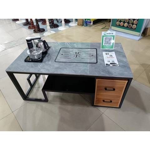 勝芳巖板茶臺批發 巖板茶臺 火燒石茶臺 一體茶臺巖功夫茶桌 泡茶桌 飲茶桌 品茶桌 巖板茶幾 辦公茶幾 家用 茶幾 鐵藝茶幾 群逸辦公家具