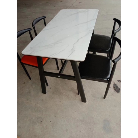 勝芳家具批發(fā)快餐桌椅   巖板餐桌批發(fā)   牛角椅 k字桌批發(fā)  餐桌椅組合  餐桌  餐椅  萬(wàn)鵬家具