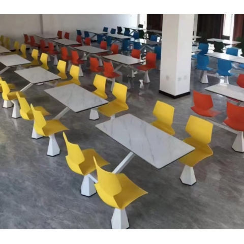 勝芳快餐桌椅 學校餐廳 鋼木餐桌椅 連體桌椅  食堂餐桌 飯店餐桌 企業單位餐廳 鋼木家具 酒店家具 餐廳家具 中慶德家具