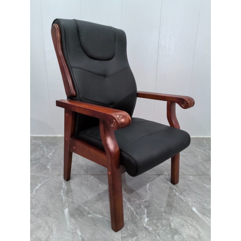 辦公椅批發 橡木椅 會議室椅子 會議椅 四腿實木辦公椅 實木辦公椅 帶扶手靠背椅辦公椅 冠城家具