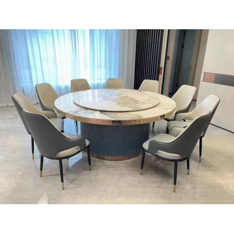 勝芳家具批發 酒店 包廂 餐桌 巖板 大圓桌家用 會所 火鍋桌 北匠家具