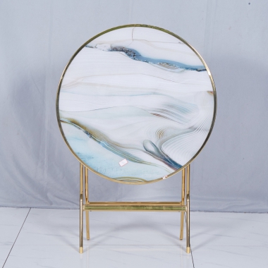 勝芳折疊桌批發 3D玻璃面飯桌 餐桌 家用簡易圓桌 輕奢圓桌 輕奢方桌 吃飯桌 戶外便攜擺攤折疊桌 租房小戶型方桌子 玻璃桌 玉振家具