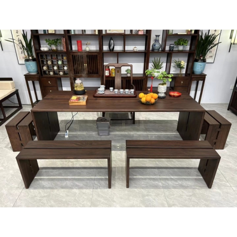 香河茶桌批發 實木茶道桌 實木茶臺 實木茶桌 新中式茶桌 新中式茶臺 廣東生產香河倉庫現貨直發 香河潤澤家具