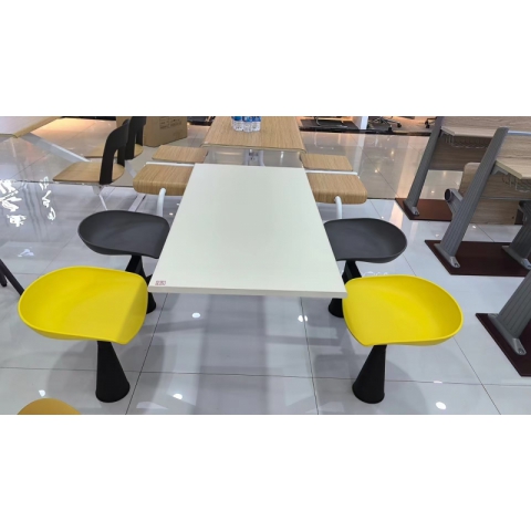 勝芳連體餐桌椅批發  食堂餐桌 食堂連體桌椅 快餐桌椅 四腿連體桌 四連體 學生餐桌椅 萬眾家具