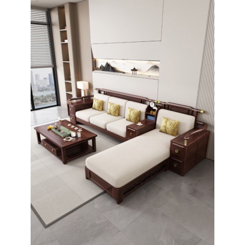 香河實木沙發(fā) 烏金木新中式沙發(fā)組合 烏金木沙發(fā)組合 廣東生產(chǎn)香河倉庫現(xiàn)貨直發(fā) 香河潤澤家具