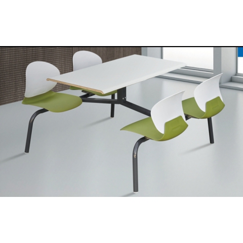 勝芳連體餐桌批發 新型工程塑料椅連體桌 四連體 餐桌椅 食堂連體桌 快餐桌椅 學生餐桌椅 肯德基餐桌 志強家具